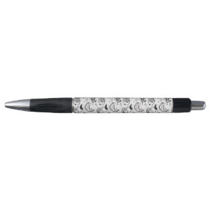 Black & White Paisley Pattern –Elegant Textile Art Pen