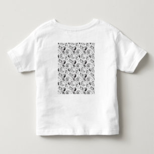 Black & White Paisley Pattern –Elegant Textile Art Toddler T-shirt
