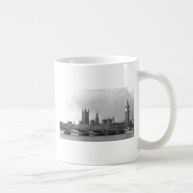 Black White Palace of Westminster Coffee Mug (Right)