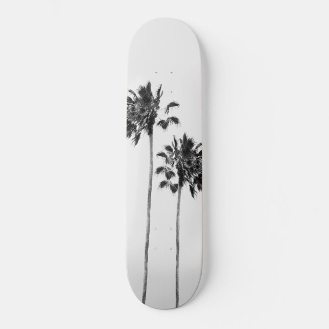 Black & White Palm Duo Finesse #1 #tropical #wall  Skateboard (Front)