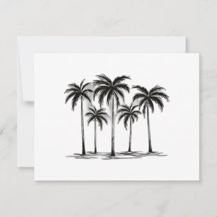 Black & White Palm Trees Graphic T-Shirt for Men W Save The Date