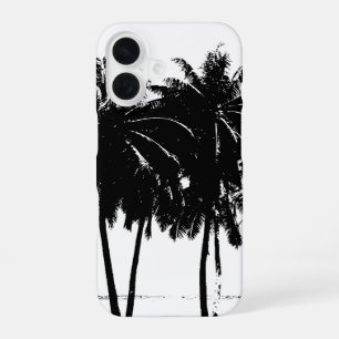 Black White Palm Trees Silhouette iPhone 16 Case