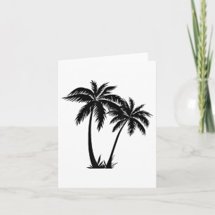 Black White Palm Trees Summer Sun Beach Women Men  Card