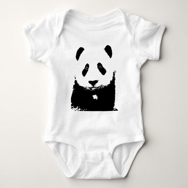 Black & White Panda Baby Bodysuit (Front)