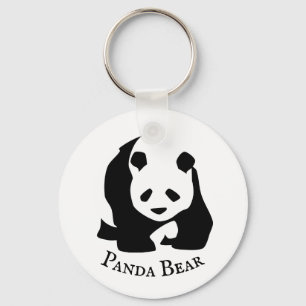 Black White Panda Bear Keychain