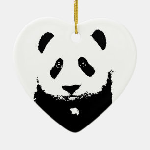 Black & White Panda Ceramic Ornament