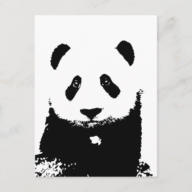 Black & White Panda Postcard (Front)
