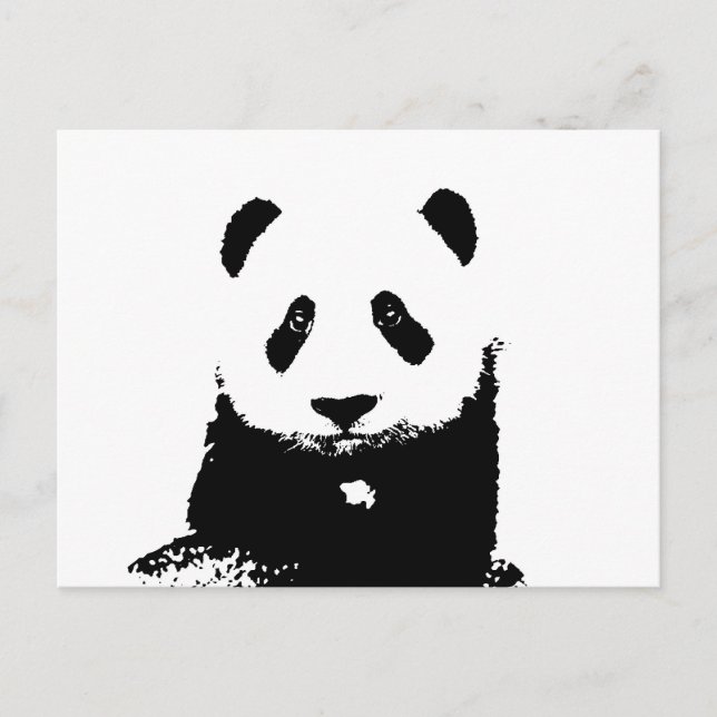 Black & White Panda Postcard (Front)