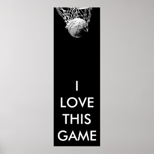 Black & White Panoramic Basketball Poster