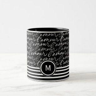 Black & White 'Paris dreaming' Two-Tone Coffee Mug