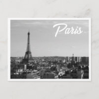 Black & White Paris Photo Eiffel Tower Skyline