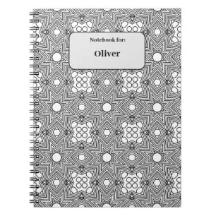 Black&White Pattern name tag Notebook