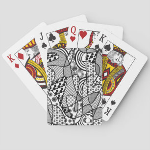 Black & White Pattern Patchwork 02 Playing Cards