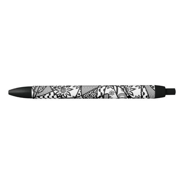 Black & White Pattern Patchwork 03 Ink Pen (Front)