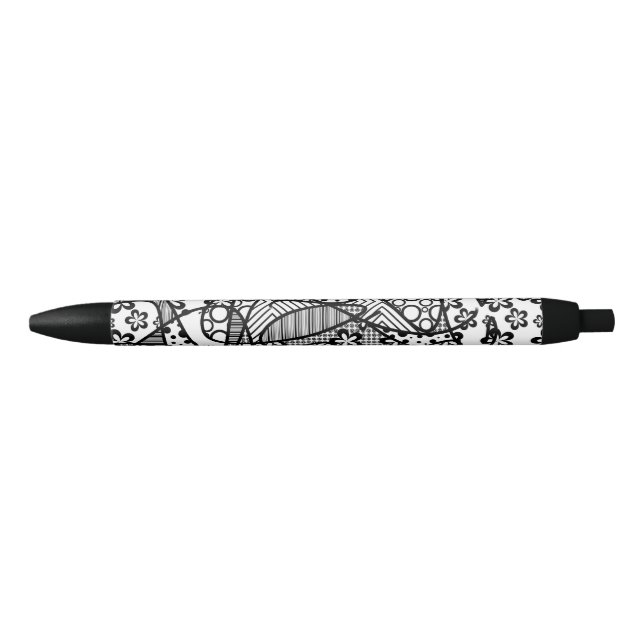 Black & White Pattern Patchwork 04 Ink Pen (Front)