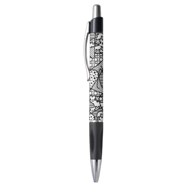Black & White Pattern Patchwork 04 Pen (Top (Vertical))