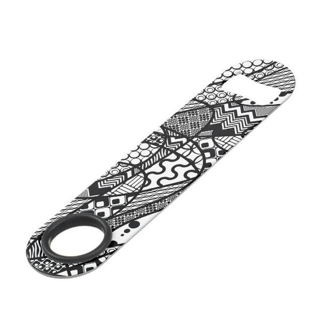Black & White Pattern Patchwork 05 Bar Key (Front Angled)