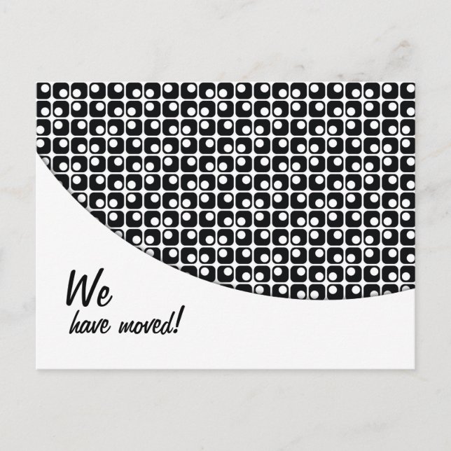 Black-&-White Pattern "We've Moved" Announcements (Front)