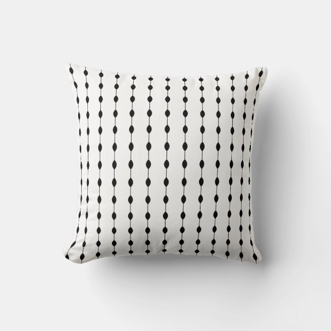 Black & White Patterned Throw Pillow (Front)