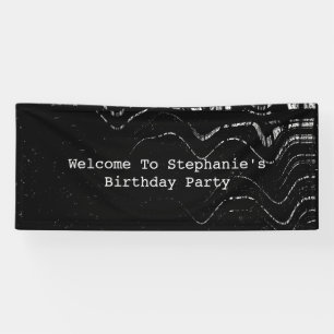 Black White Patterns Abstract Birthday Artsy Cool Banner