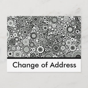 Black & White Patterns   Change of address Announcement Postcard