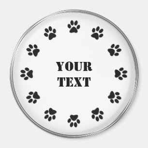 Black-White Paws Refrigerator Magnet
