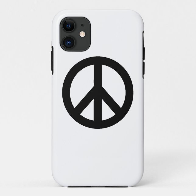 Black White Peace Sign Symbol Case-Mate iPhone Case (Back)