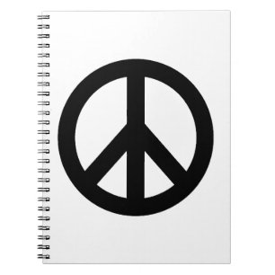 Black White Peace Sign Symbol Notebook