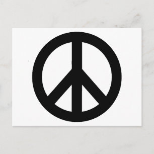 Black White Peace Sign Symbol Postcard