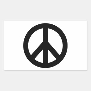 Black White Peace Sign Symbol Sticker