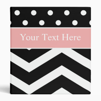 Black White Peach Chevron Custom Binder