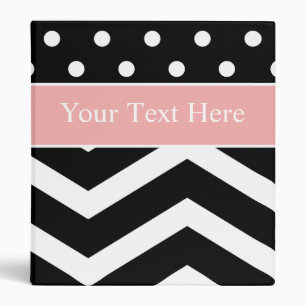 Black White Peach Pattern Custom Binder