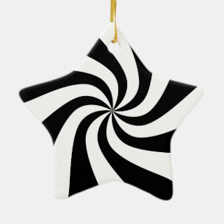 Black & White Peppermint Candy Star Tree Ornament