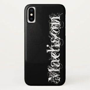 Black White Personalised Own Name Halloween Case-Mate iPhone Case