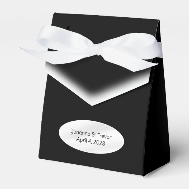 Black & White Personalized  Favor Box (Front Side)
