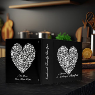 Black & White Personalized Kitchen Recipe Binder