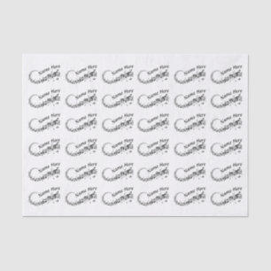Black White Personalized Music Note Tissue Paper