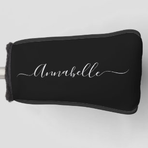 Black & White Personalized Name Golf Head Cover