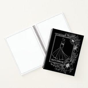 Black White Personalized Sketchbook for Drawing Notebook