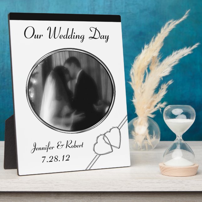 Black & White Personalized Wedding Plaque (Side)