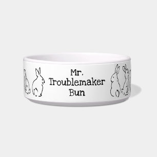 Black & White Pet Bunny Rabbit Dish Personalize
