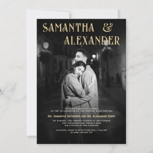 Black & White Photo Catholic Nuptial Mass Wedding Invitation