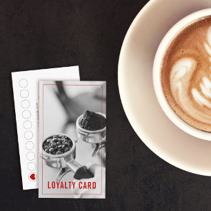 Black White Photo Coffee Shop Loyalty Card