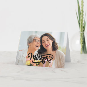 Black White Photo Collage Gift Happy Mother's Day  Holiday Card