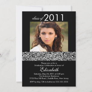 Black & White Photo Graduation Invitation
