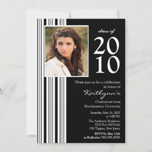 Black & White Photo Graduation Invitation