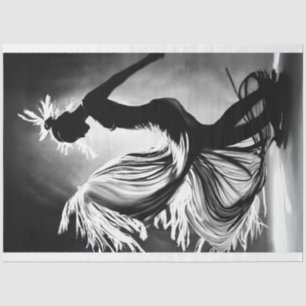 Black White Photo of Woman Dancing decoupage Tissue Paper