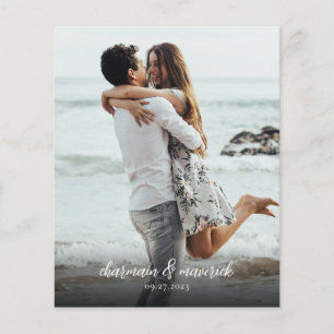 Black White Photo QRCode Budget Wedding Invitation Flyer