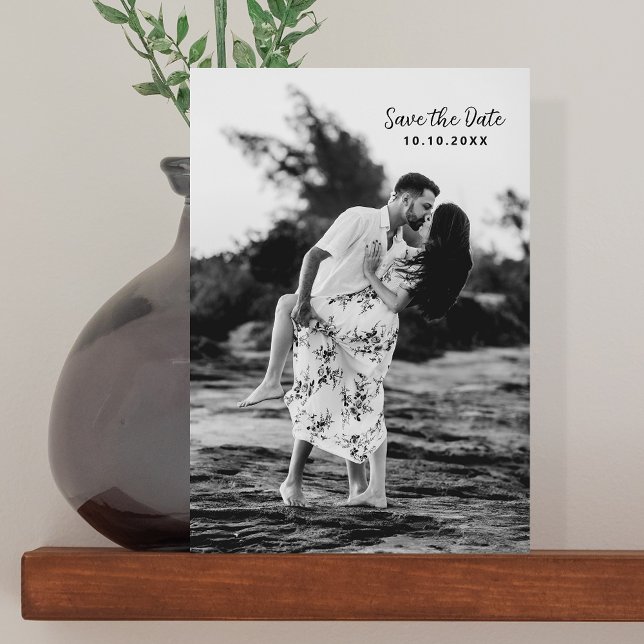 Black & White Photo Template QR Code Save the Date (Creator Uploaded)