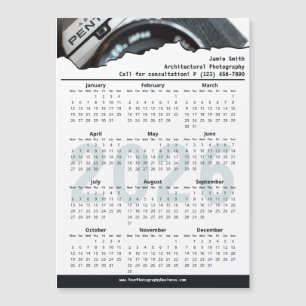 Black White Photographer Call 2026 Calendar Magnet